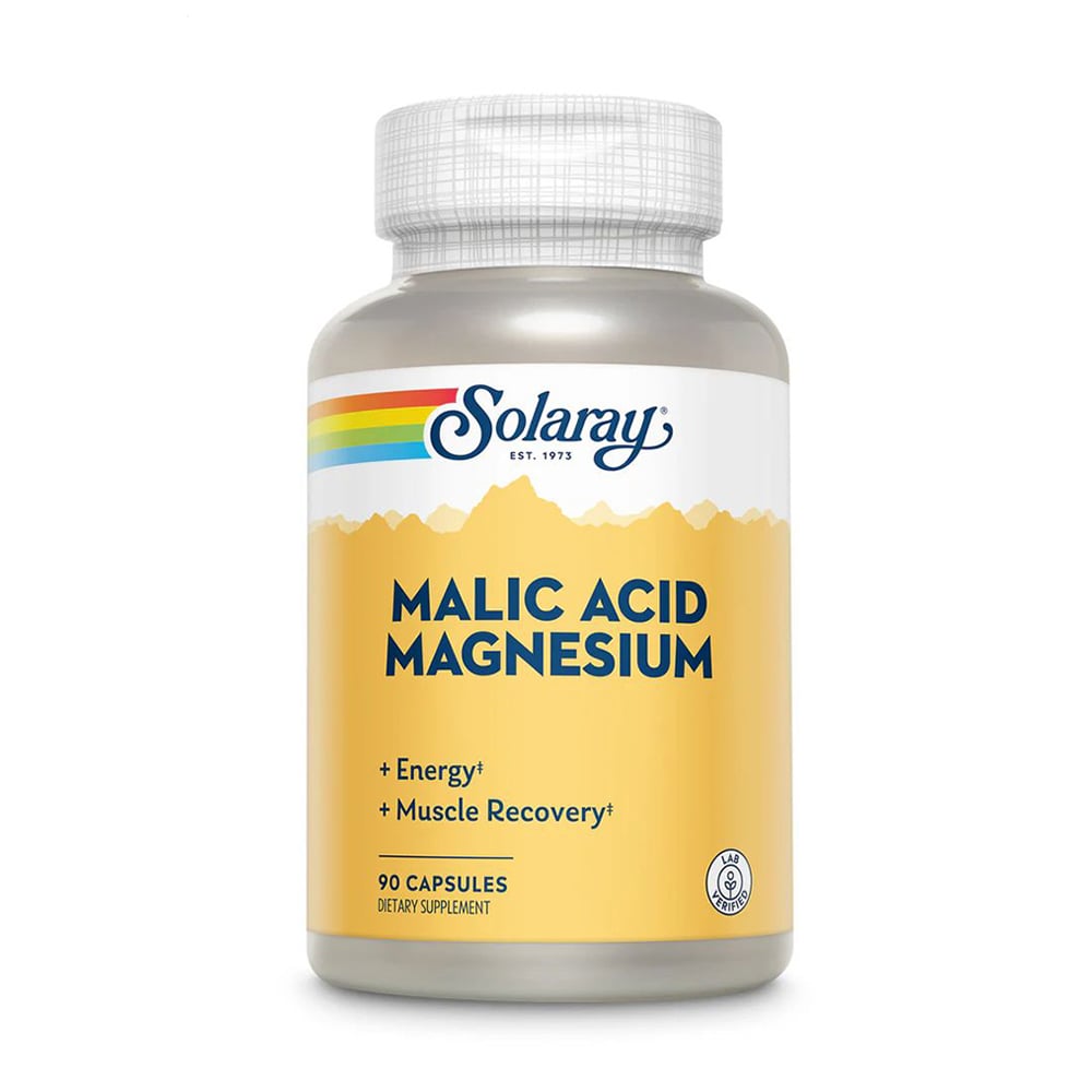 Яблучна кислота та магній Solaray Malic Acid Magnesium, 90 капсул